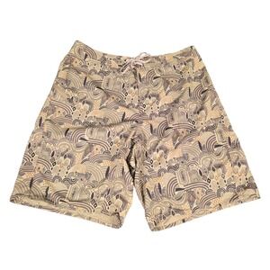 Patagonia Mens Wavefarer Il Board Shorts Brown Baggy Oversized Geometric Sz 34‎